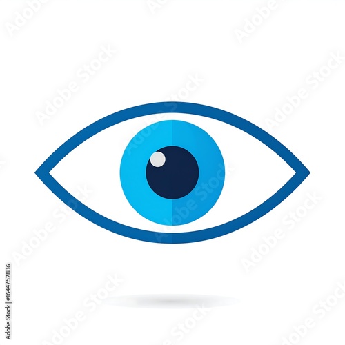 Blue eye icon on white background
