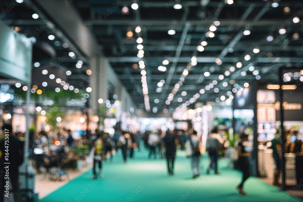Fototapeta premium Blurred indoor exhibition hall