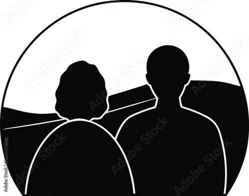 man and woman silhouette