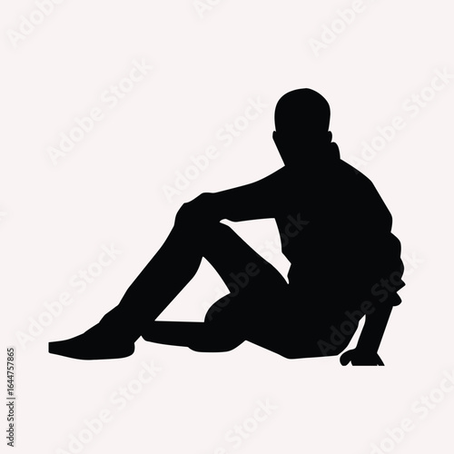 Vector illustration of a black silhouette of a young woman posingVector illustration of a black silhouette of a young woman posing