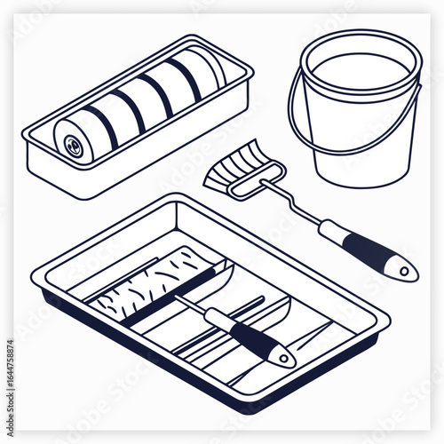Art Supplies Line Icons. Editable Stroke.