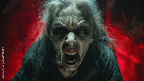 creepy portrait of old witch