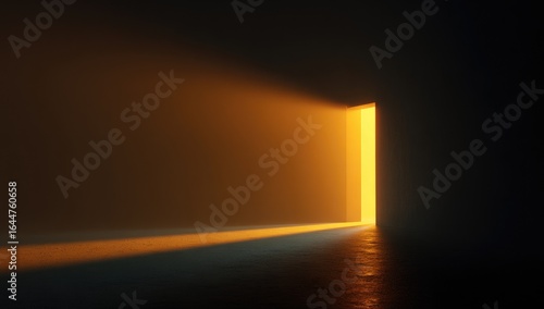 A golden doorway into a misty space