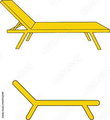 Golden Minimalist Lounge Chair Set for Relaxation and Summer Vacation