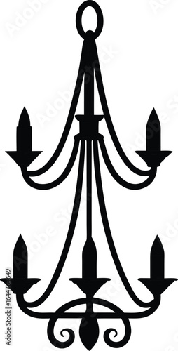 Gothic chandeliers with candle silhouettes
