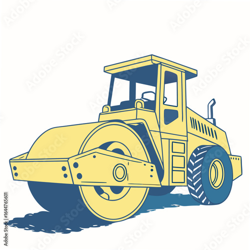 simple large construction vehicle silhouette simplified side view vector set on transparent background
