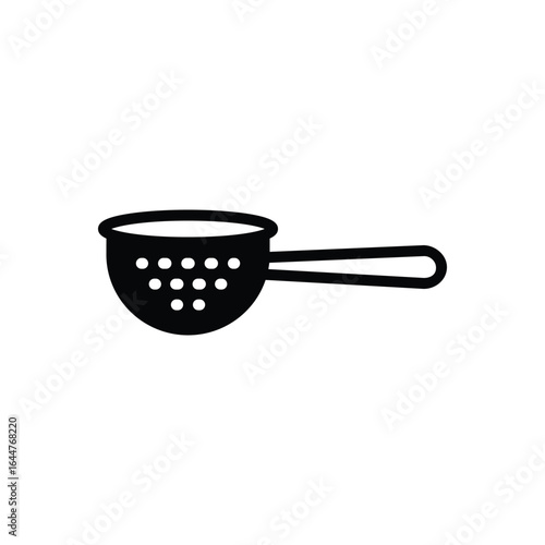 Black solid icon for tea strainer
