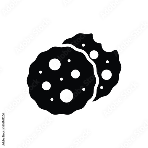 Black solid icon for cookies