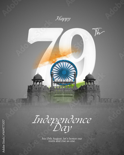 India celebrates 79th independence day with ashoka chakra and historical monuments isolated on white background isolated on transparent background silhouette