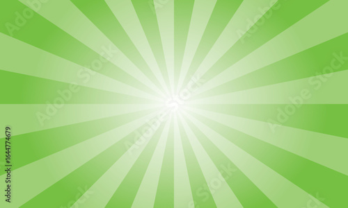 Harlequin Green Sunburst Background. Abstract Rays Texture Background. Sunburst Background with Green Rays. Vector Illustration.