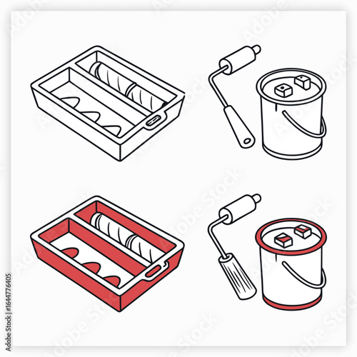 Art Supplies Line Icons. Editable Stroke.