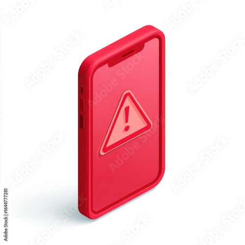 Free Download Red smartphone with an exclamation mark warning sign - GFXLoad