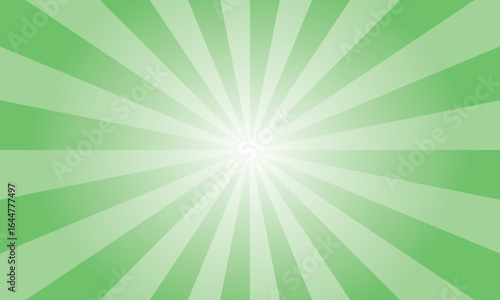 Spring Green Sunburst Background. Abstract Rays Texture Background. Sunburst Background with Green Rays. Vector Illustration.