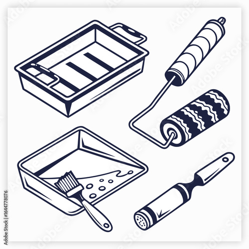 Art Supplies Line Icons. Editable Stroke.