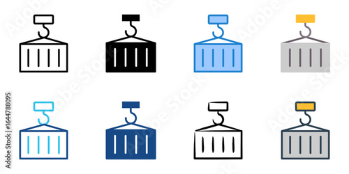 container icon set multiple style collection 
