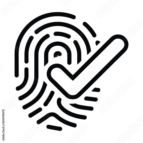 Voting Fingerprint Icon, Vector, Illustration, Icon, Outline, Line Art, Silhouette, Logo, White Background.