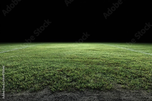 Empty football field at night