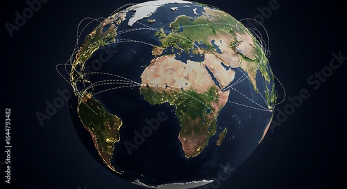 Global Air Routes Network: A Detailed 3D Earth Visualization.