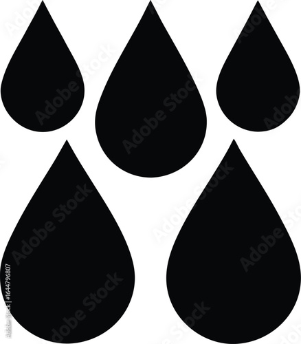 Multiple Water Drops Silhouette Icon