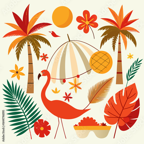 autumn background with leaves and umbrellas