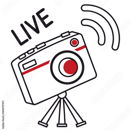 Live streaming camera on tripod with wi fi signal