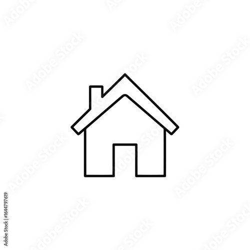 Vector illustration of simple line art house icon isolated on white background