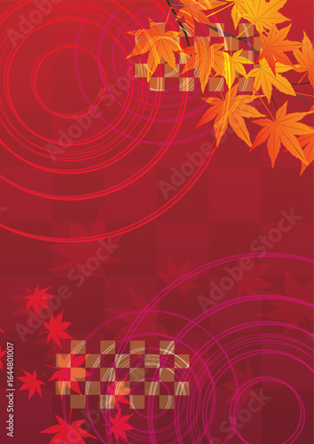 秋の紅葉和風背景
