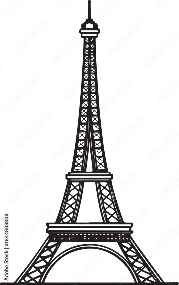 Fototapeta premium Iconic European Landmark Illustration