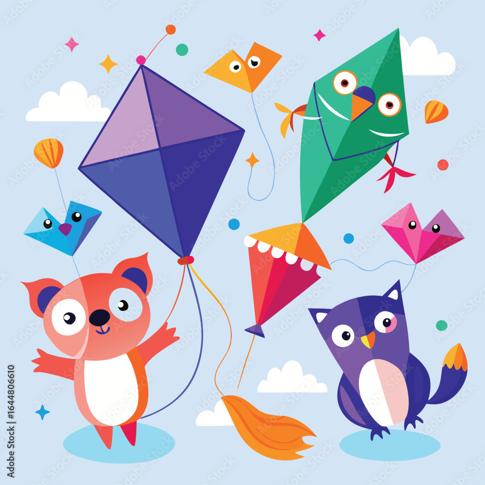 Fototapeta premium Kite icon vector art design
