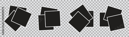 Set Pictures or photos frame collage abstract design.  multiple shapes and aspect ratios for photography design presentation memory mockup decoration collage. 