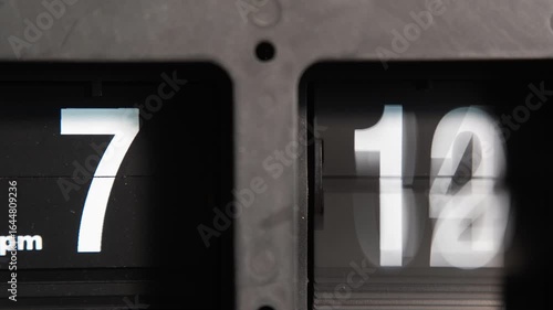 Fast-forwarding Black Vintage Flip Clock for 24 hours