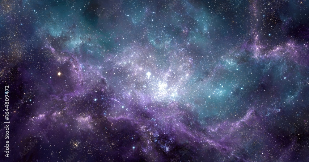 Naklejka premium Cosmic nebula tapestry of swirling colors