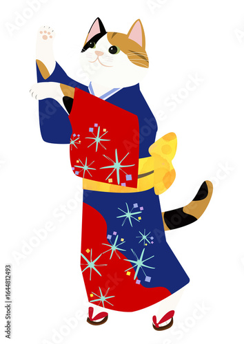 Wallpaper Mural 浴衣を着て盆踊りをする三毛猫 Torontodigital.ca