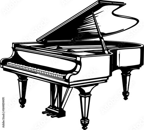 Elegance of the Grand Piano" vector graphcis