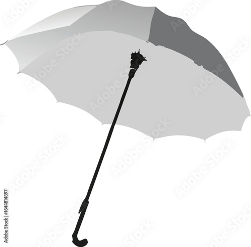 Black umbrella isolated on white background