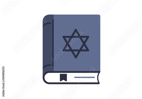 A sacred Jewish book with the Star of David on its cover, symbolizing faith, religion, and holy scripture.