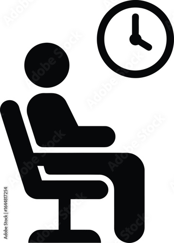 Person sitting on chair waiting next to a clock symbolizing time and patience