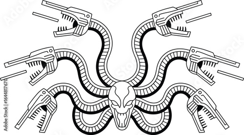 Mythical multi-headed serpent creature hydra monster