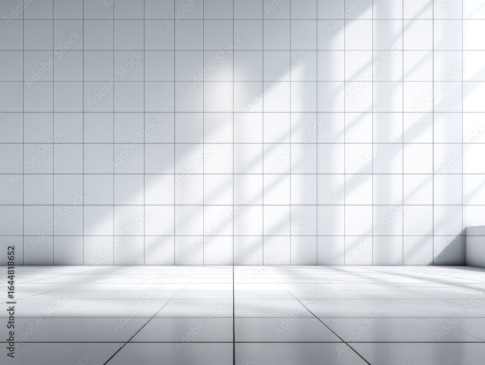 Obraz premium Empty white room, sunlight through window