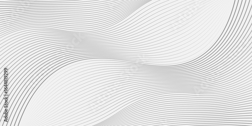 Pattern of gray wavy lines on white background. Vector