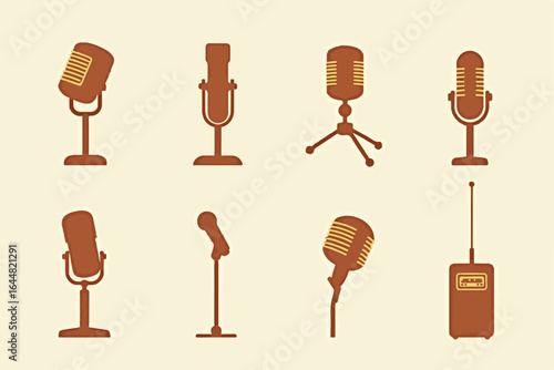 Vintage Microphone Collection" vector color graphics  bundle