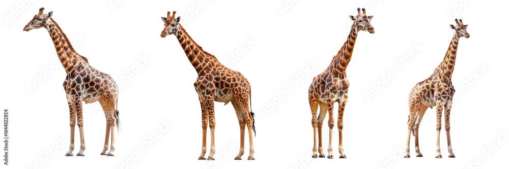 Obraz premium Gifraffe Set Isolated on Transparent Background. PNG