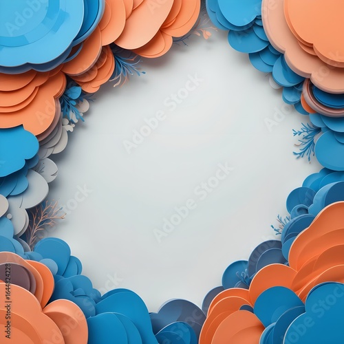 Modern 3D Abstract Blue Paper Cut Background for Creative and Professional Designs