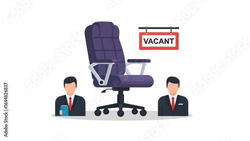 Job Vacancy Chair with Applicants — HR Recruitment Hiring Vacancy Graphic — Recruitment ERP Symbol 