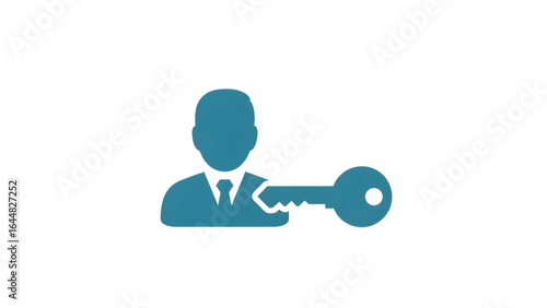  User Permission Icon with Key  User Authorization Key icon  Access Control Keyholder Vector Icon 