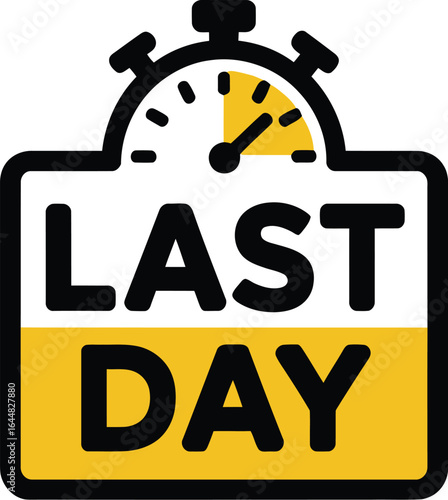 Last day stopwatch icon for sales promotions and time sensitive offers