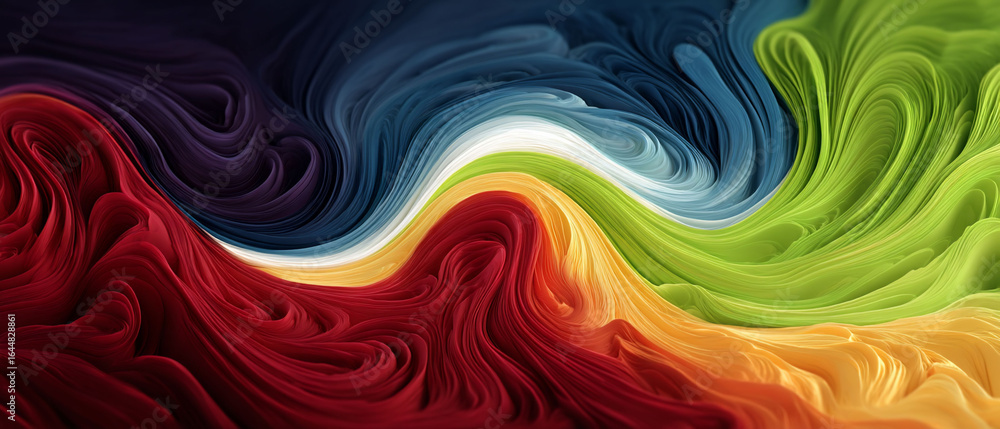 Fototapeta premium Vibrant swirling color spectrum abstract