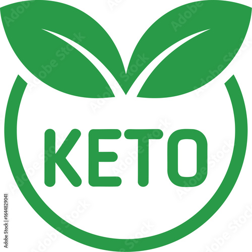 Green keto diet logo with leaves representing healthy eating and wellness