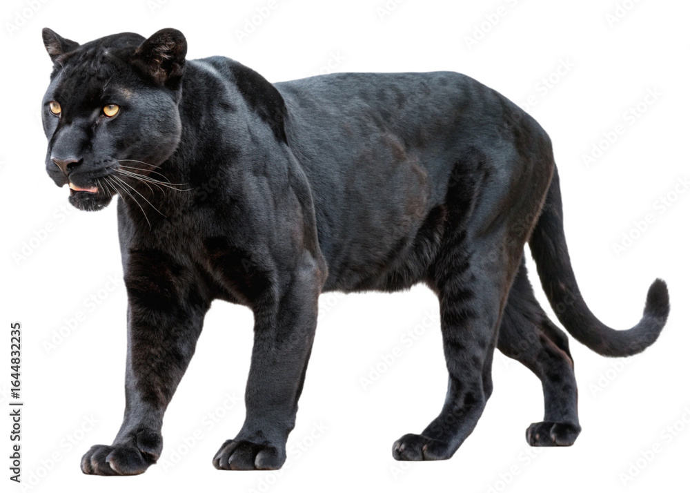 Fototapeta premium Black Panther Image: Wild Cat Photo transparent background