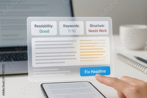 Content Optimization Dashboard Showing Readability, Keywords, and Structure
